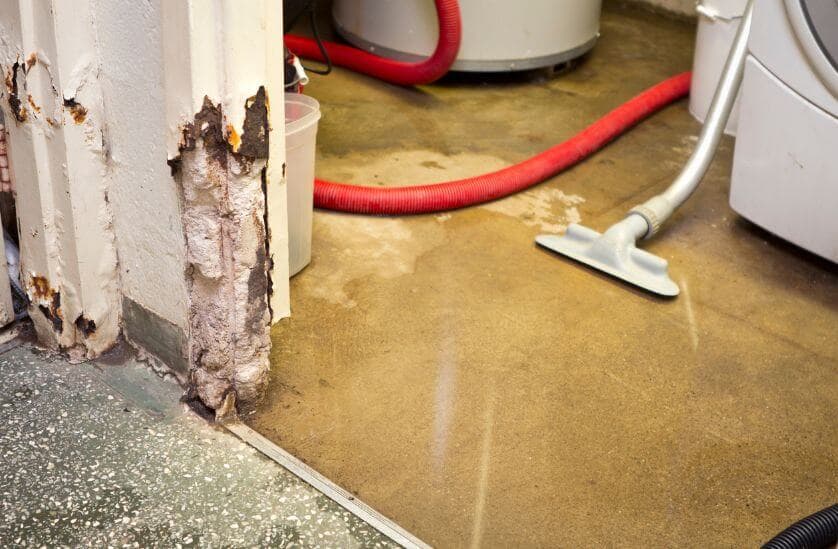 Water damage extraction equipment set up in a Wilmington home